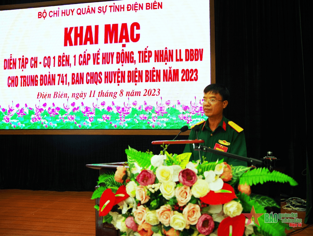 Điện Biên: Khai mạc diễn tập chỉ huy cơ quan 1 bên 1 cấp về huy động tiếp nhận lực lượng dự bị động viên