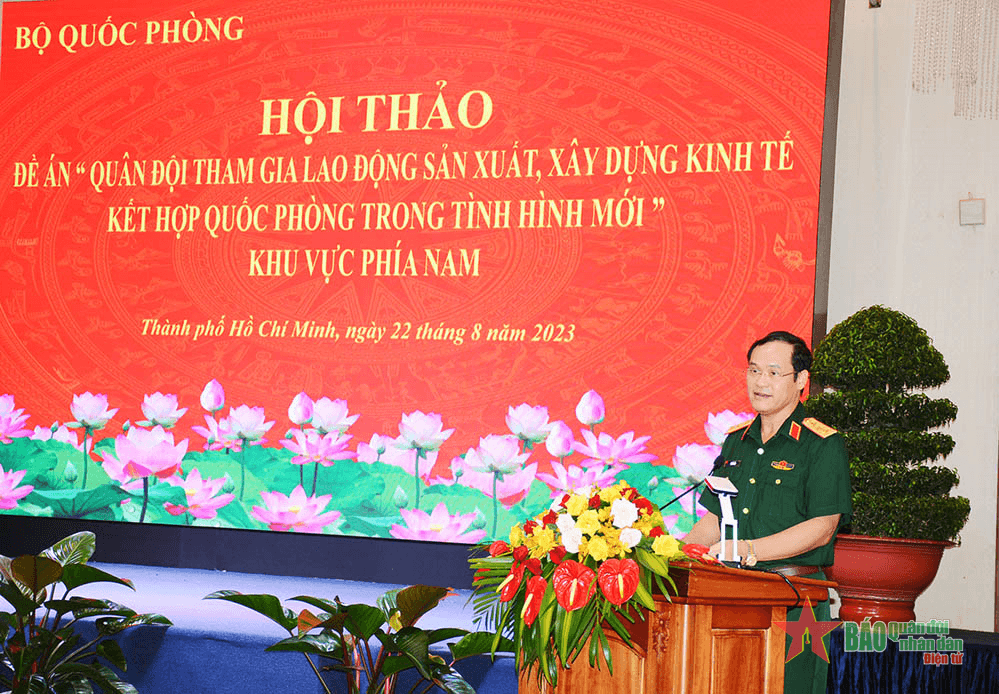 Thượng tướng Vũ Hải Sản chủ trì hội thảo “Quân đội tham gia lao động sản xuất, xây dựng kinh tế kết hợp quốc phòng trong tình hình mới”