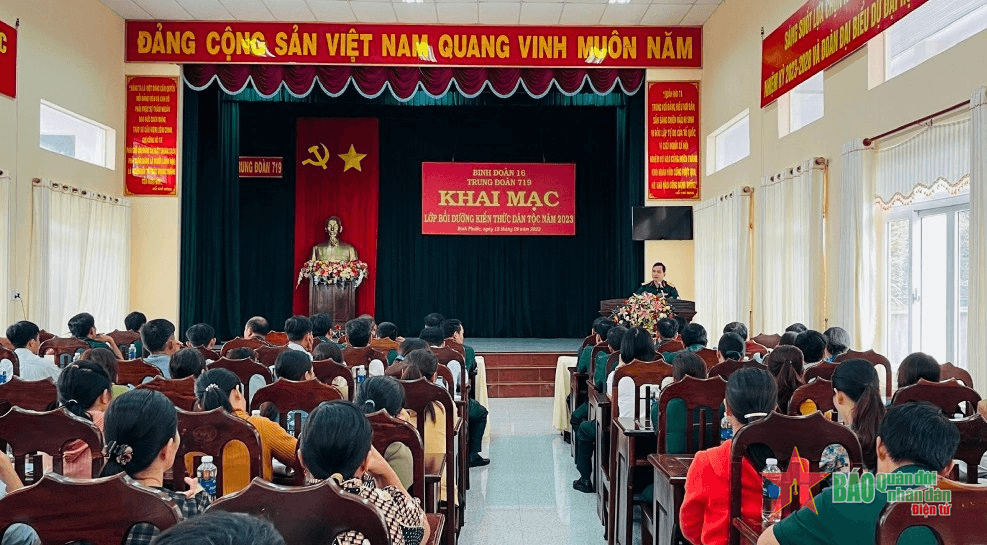 Trung đoàn 719 khai mạc lớp bồi dưỡng kiến thức dân tộc năm 2023