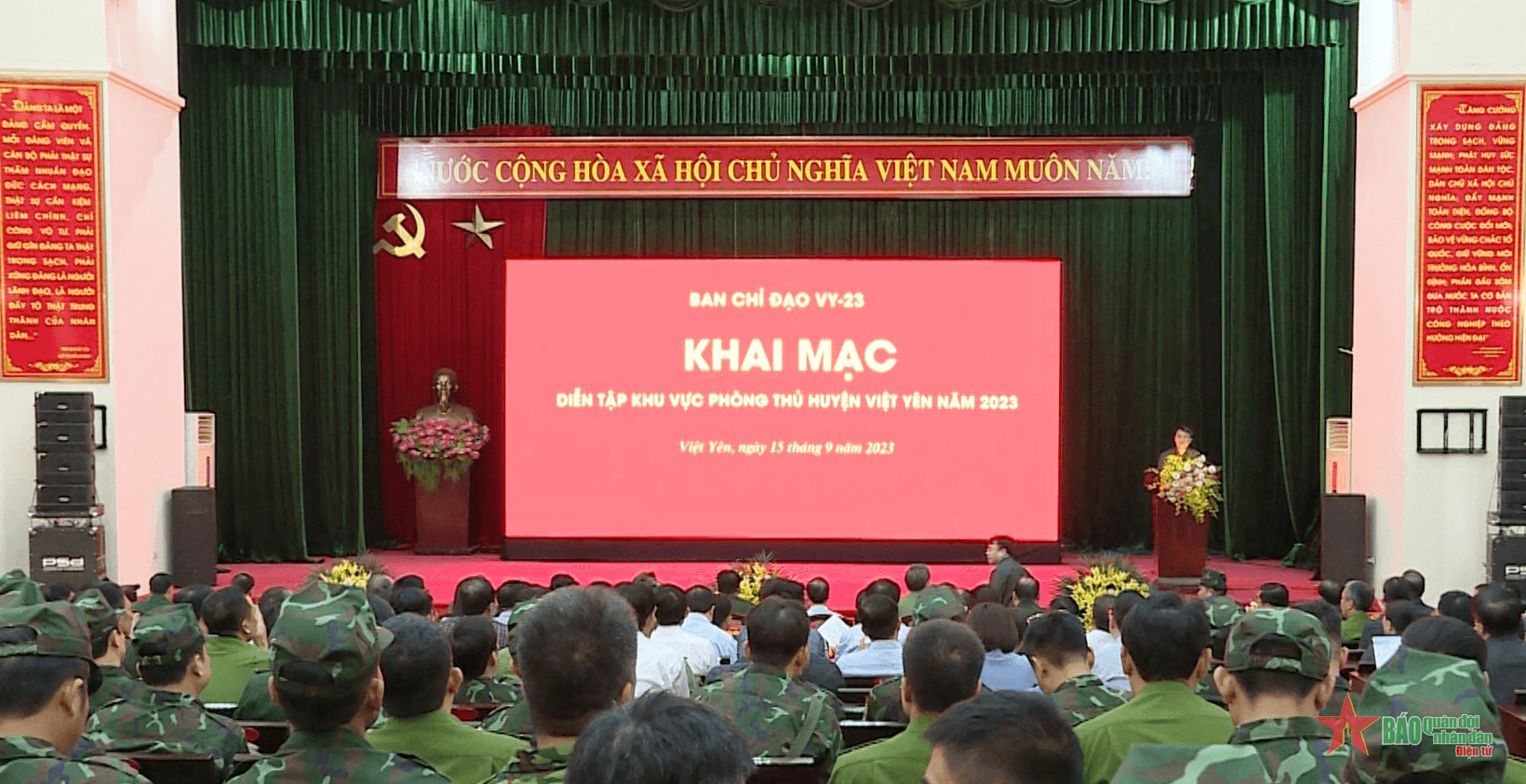 Khai mạc diễn tập khu vực phòng thủ huyện Việt Yên 2023
