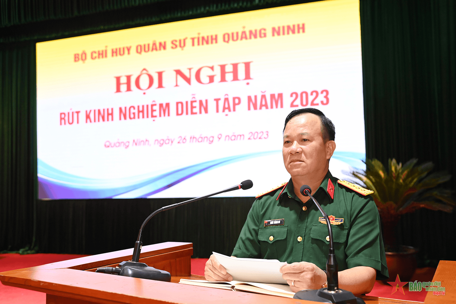 Bộ CHQS tỉnh Quảng Ninh: Rút kinh nghiệm diễn tập năm 2023