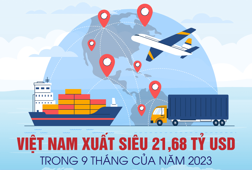 Việt Nam xuất siêu 21,68 tỷ USD