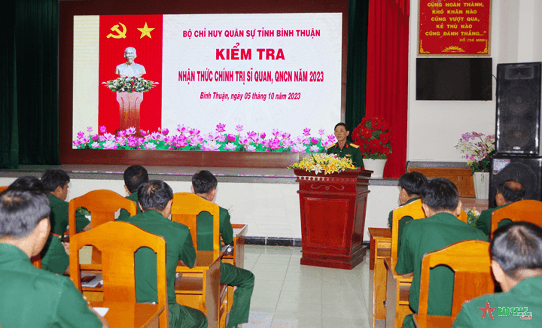 Bộ CHQS tỉnh Bình Thuận kiểm tra nhận thức chính trị sĩ quan năm 2023