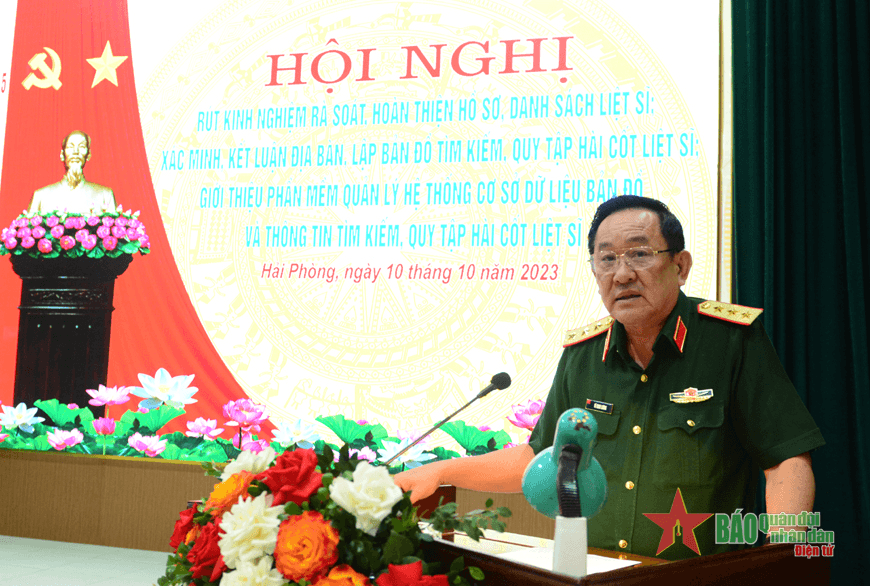 Thượng tướng Võ Minh Lương chủ trì hội nghị về công tác hoàn thiện hồ sơ, lập bản đồ về tìm kiếm, quy tập hài cốt liệt sĩ