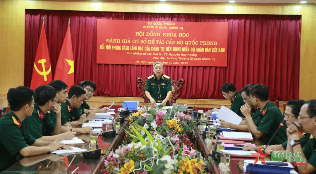 Trường Sĩ quan Chính trị tổ chức Hội nghị đánh giá cơ sở Đề tài khoa học cấp Bộ Quốc phòng năm 2023