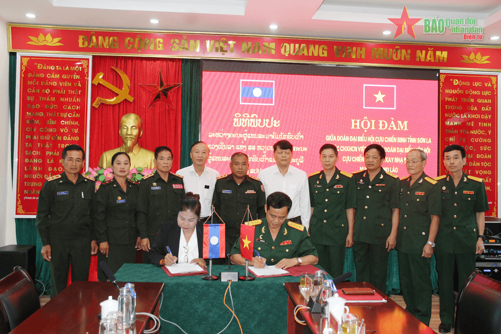 Hội đàm giữa Hội Cựu chiến binh tỉnh Sơn La và Hiệp hội Cựu chiến binh tỉnh Xayaboury, Lào