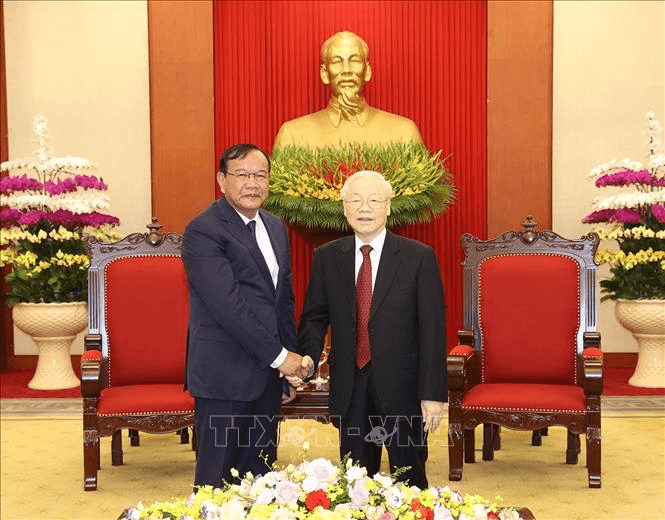 Tổng Bí thư Nguyễn Phú Trọng tiếp Trưởng Ban Đối ngoại Trung ương Đảng Nhân dân Campuchia