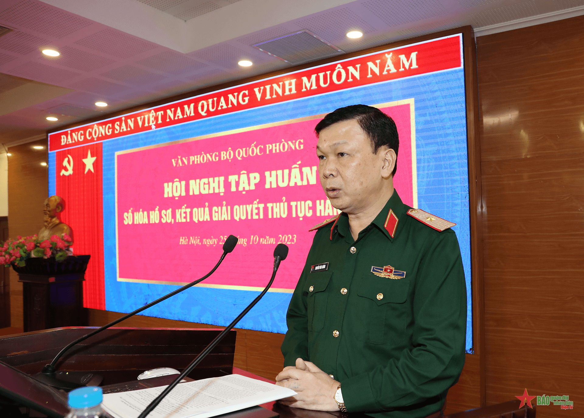 Văn phòng Bộ Quốc phòng tập huấn số hóa hồ sơ, kết quả giải quyết thủ tục hành chính