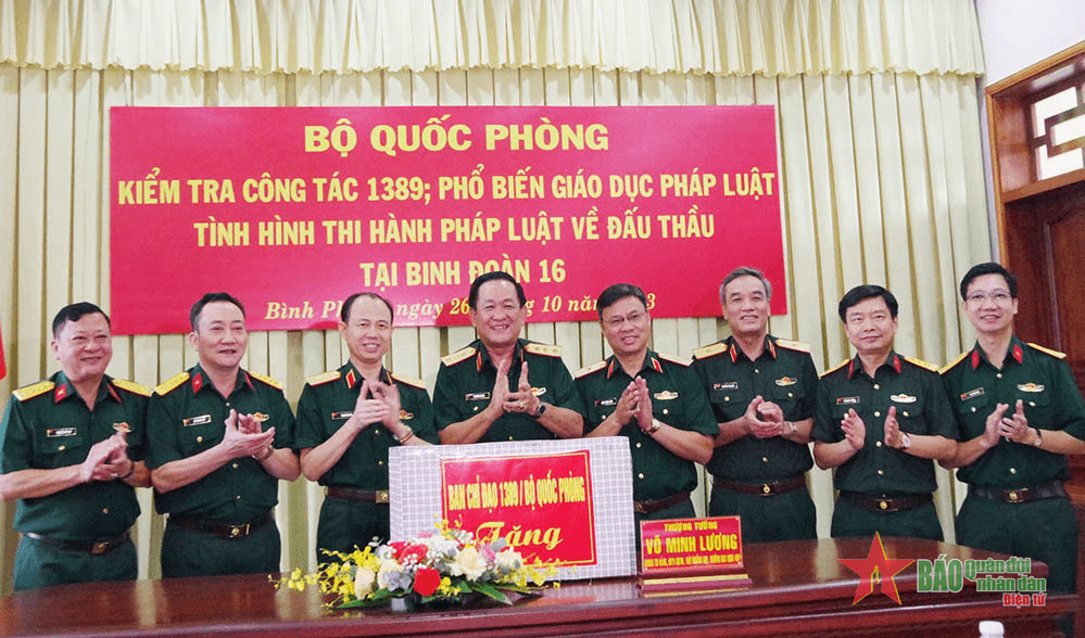 Thượng tướng Võ Minh Lương thăm, kiểm tra tại Binh đoàn 16