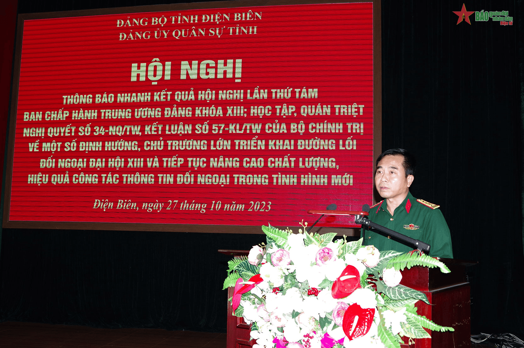 Đảng ủy Quân sự tỉnh Điện Biên thông báo nhanh kết quả Hội nghị Trung ương 8 khóa XIII