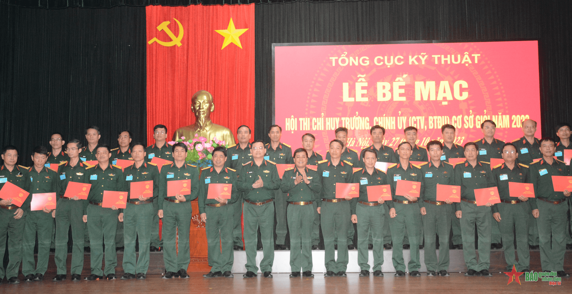 Tổng cục Kỹ thuật bế mạc thi Chỉ huy trưởng, Chính ủy (Chính trị viên, Bí thư Đảng ủy) cơ sở giỏi năm 2023