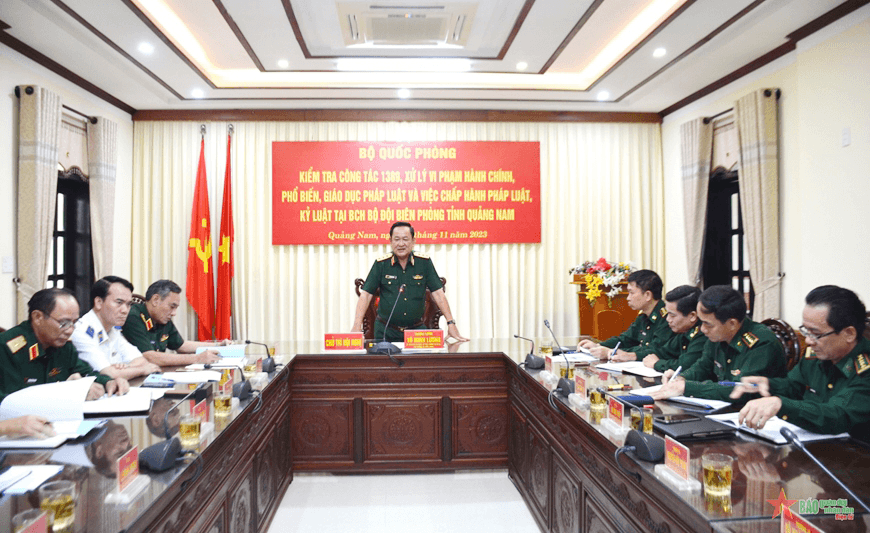 Thượng tướng Võ Minh Lương kiểm tra công tác 1389 tại Bộ Chỉ huy Bộ đội Biên phòng tỉnh Quảng Nam
