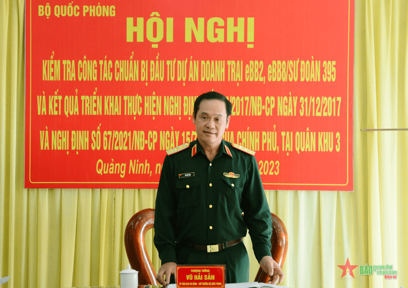 Thượng tướng Vũ Hải Sản làm việc với Quân khu 3 về công tác xây dựng, quản lý doanh trại