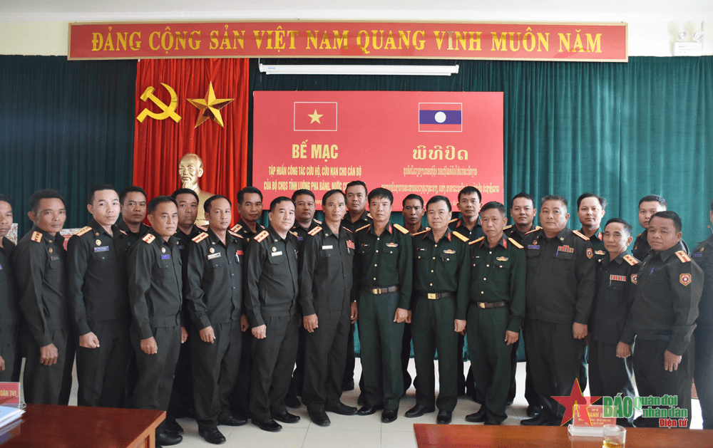 Điện Biên: Bế mạc tập huấn công tác cứu hộ, cứu nạn cho cán bộ Quân đội nhân dân Lào năm 2023