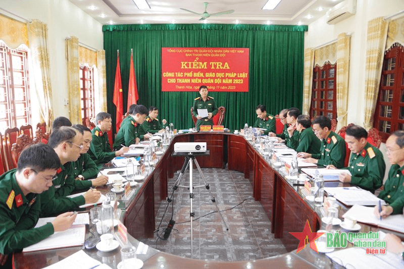 Tổng cục Chính trị kiểm tra công tác phổ biến, giáo dục pháp luật cho thanh niên quân đội