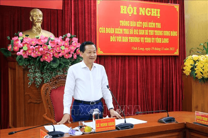 Hội nghị thông báo kết quả kiểm tra đối với Ban Thường vụ Tỉnh ủy Vĩnh Long