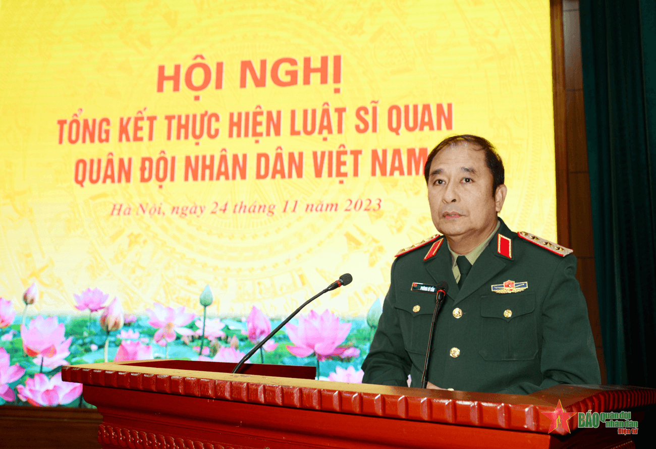 Thượng tướng Phùng Sĩ Tấn dự Hội nghị tổng kết thực hiện Luật Sĩ quan của Tổng cục Hậu cần