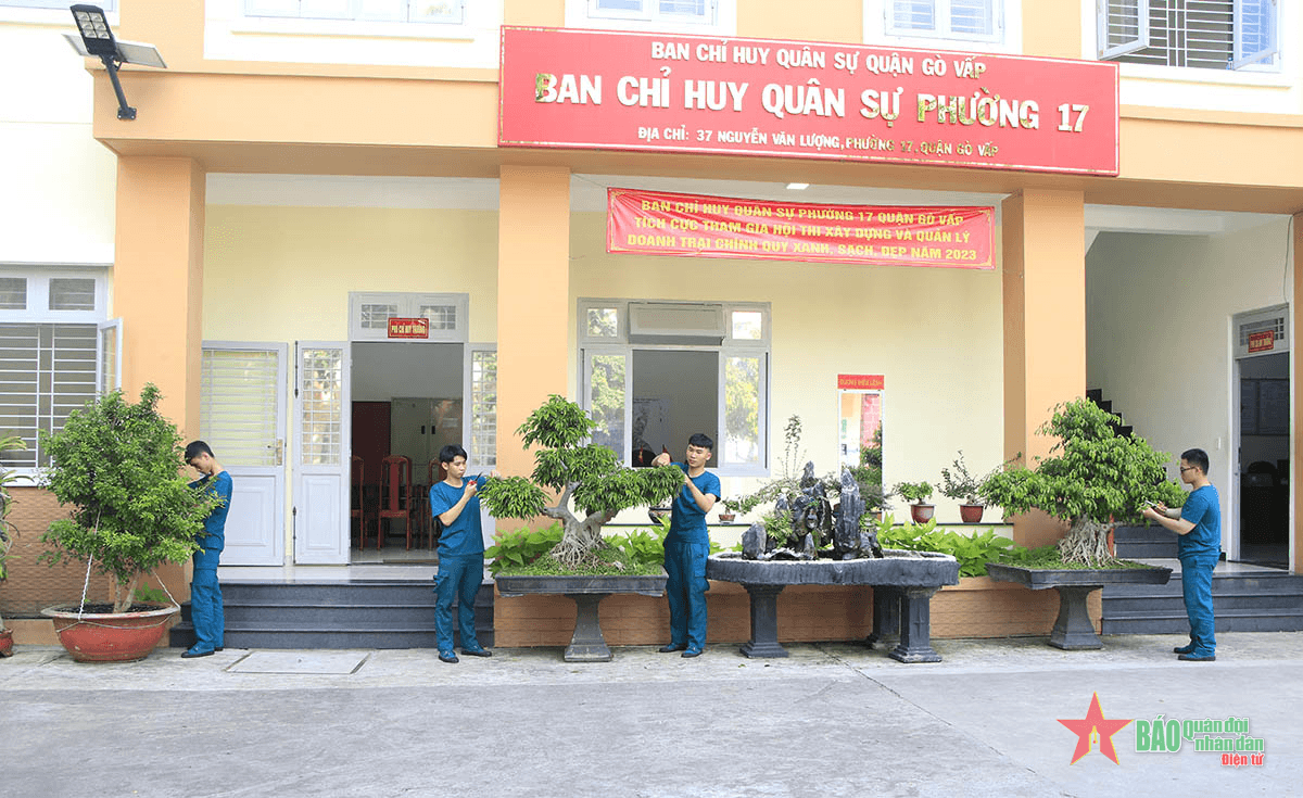 Doanh trại chính quy, xanh, sạch, đẹp, tạo động lực hoàn thành tốt nhiệm vụ