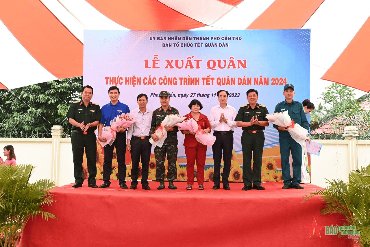 Cần Thơ: Xuất quân thực hiện các công trình Tết Quân dân năm 2024
