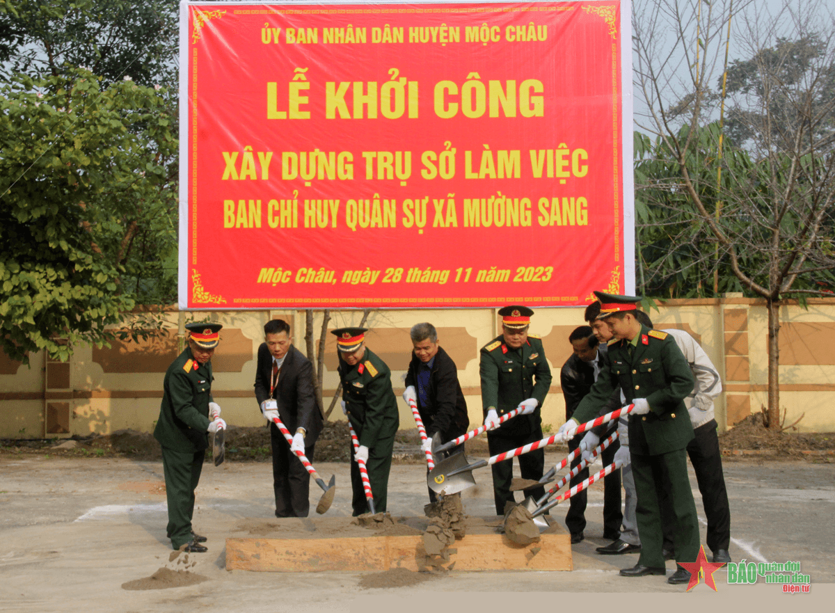 Sơn La: Khởi công xây dựng trụ sở làm việc Ban Chỉ huy Quân sự xã Mường Sang