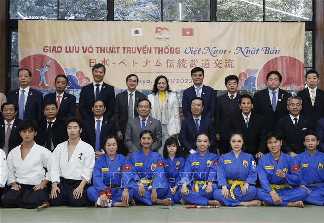 Chủ tịch nước Võ Văn Thưởng dự chương trình giao lưu võ thuật Vovinam Việt Nam và Võ đạo Nhật Bản