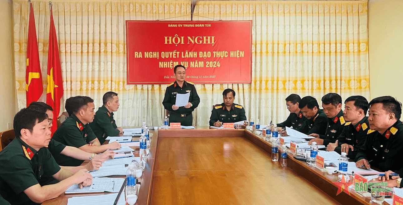 Đảng ủy Trung đoàn 726: Ra nghị quyết lãnh đạo thực hiện nhiệm vụ năm 2024