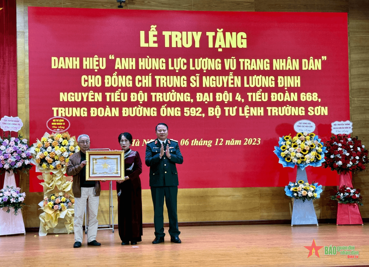 Truy tặng danh hiệu Anh hùng Lực lượng vũ trang nhân dân đối với Trung sĩ Nguyễn Lương Định