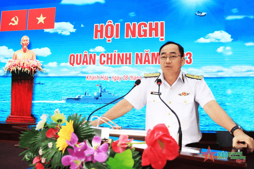 Phó đô đốc Trần Thanh Nghiêm dự, chỉ đạo Hội nghị Quân chính Vùng 4 Hải quân