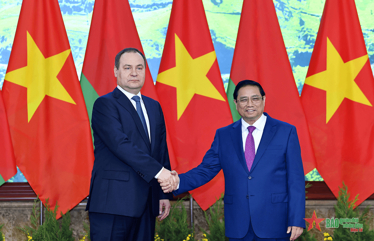 Thủ tướng Phạm Minh Chính hội đàm với Thủ tướng Belarus