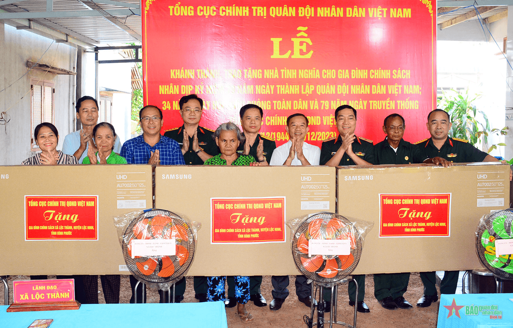 Tổng cục Chính trị Quân đội nhân dân Việt Nam trao 3 nhà tình nghĩa tại huyện Lộc Ninh, Bình Phước