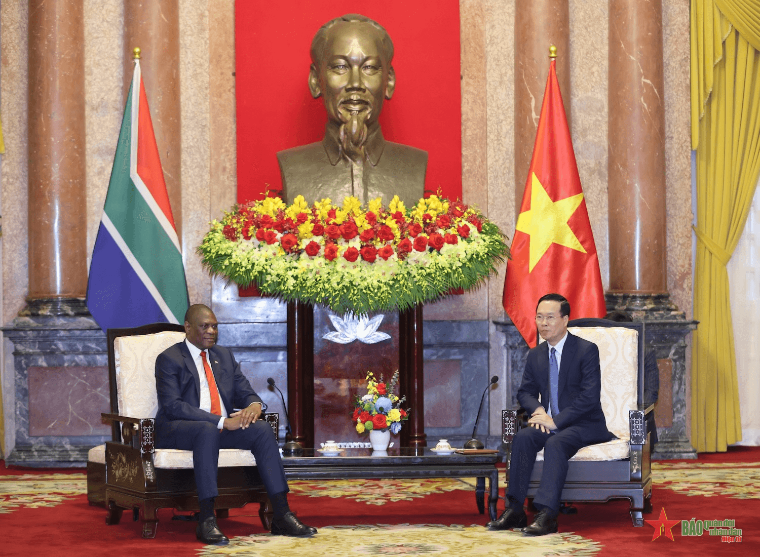 Chủ tịch nước Võ Văn Thưởng tiếp Phó tổng thống Cộng hòa Nam Phi Paul Mashatile