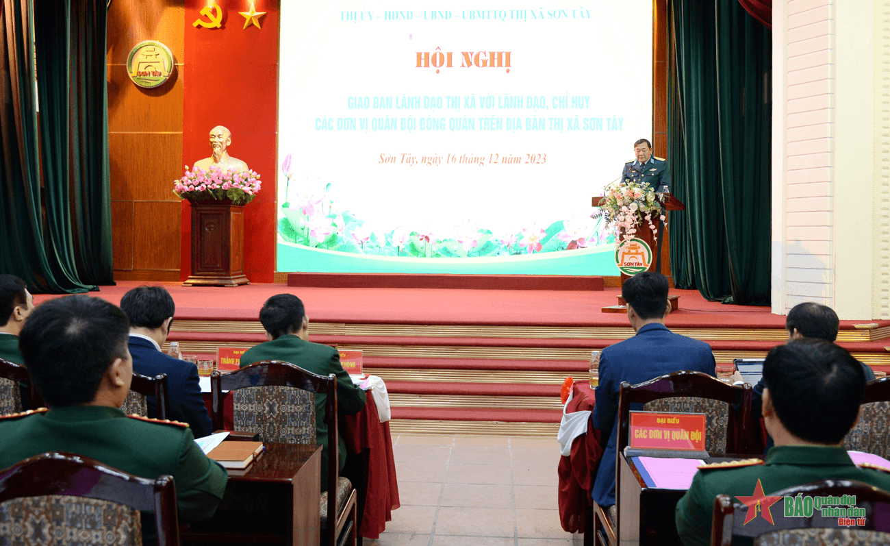 Thị xã Sơn Tây (TP Hà Nội): Giao ban, đánh giá kết quả phối hợp với các đơn vị Quân đội trên địa bàn