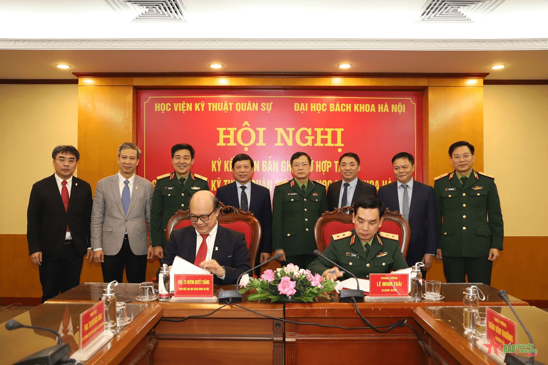Học viện Kỹ thuật Quân sự và Đại học Bách khoa Hà Nội ký kết biên bản ghi nhớ hợp tác