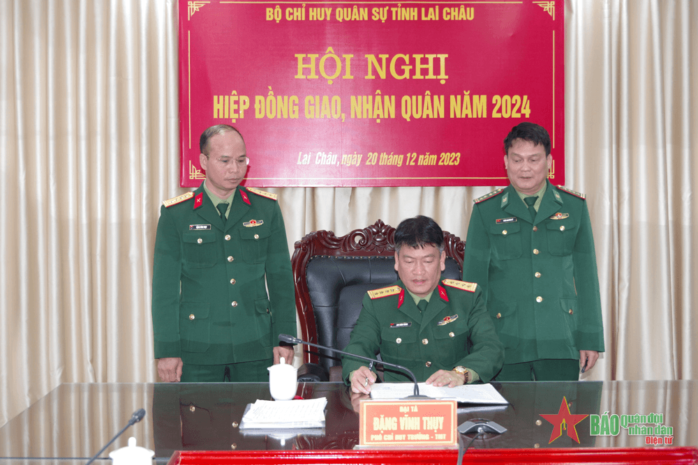 Bộ Chỉ huy Quân sự tỉnh Lai Châu tổ chức hội nghị hiệp đồng giao, nhận quân năm 2024