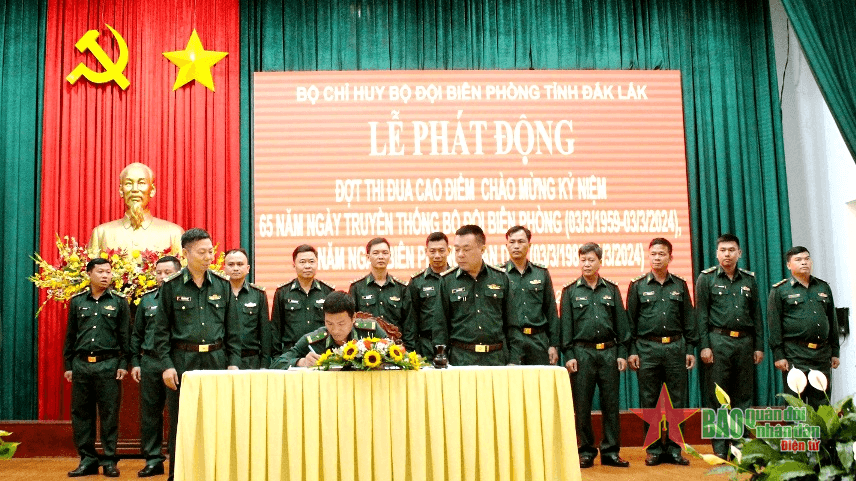 Bộ đội Biên phòng tỉnh Đắk Lắk phát động phong trào thi đua xây dựng “Chi bộ bốn tốt”, “Đảng bộ cơ sở bốn tốt”