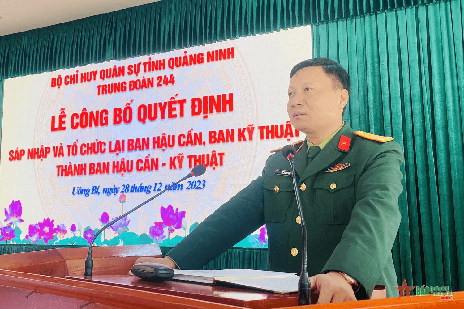 Trung đoàn 244 (Bộ CHQS tỉnh Quảng Ninh): Công bố quyết định sáp nhập Ban Hậu cần - Kỹ thuật