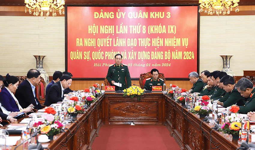 Thượng tướng Vũ Hải Sản dự Hội nghị Đảng ủy Quân khu 3 lần thứ 8, Khóa IX