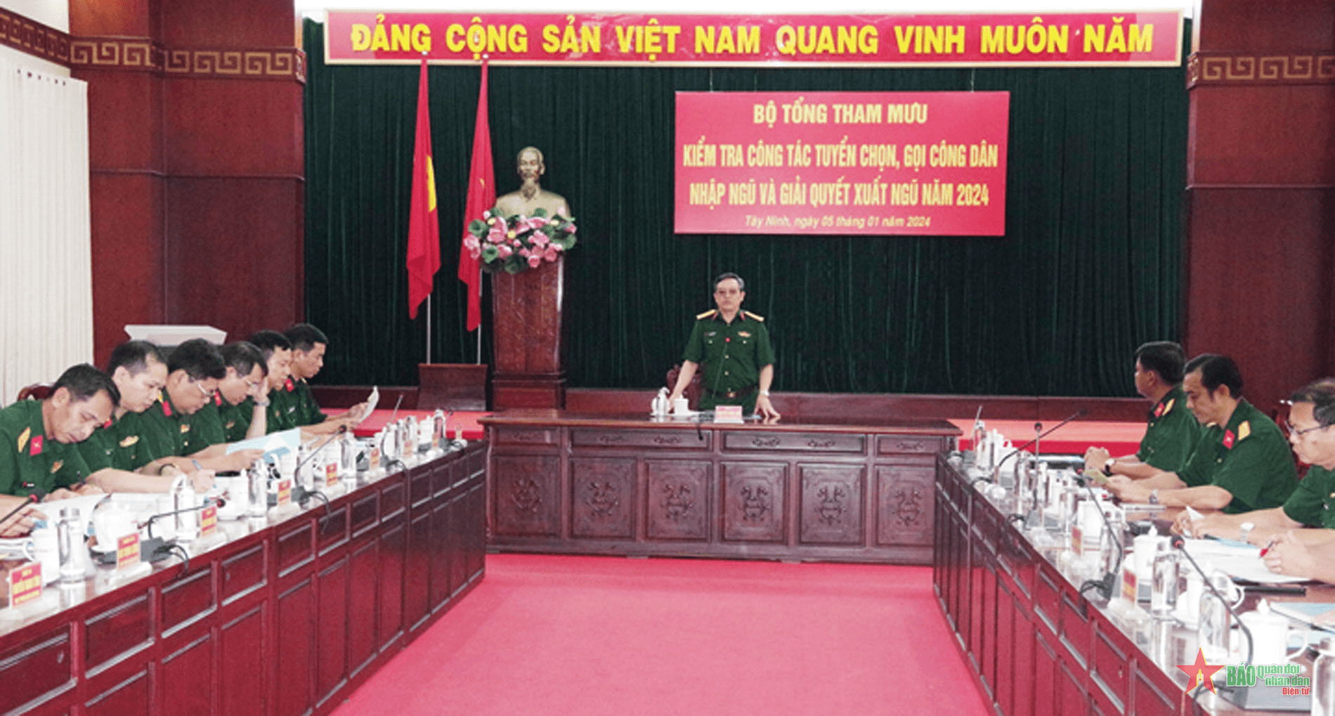Bộ Tổng Tham mưu kiểm tra công tác tuyển chọn, gọi công dân nhập ngũ năm 2024 tại Sư đoàn 5