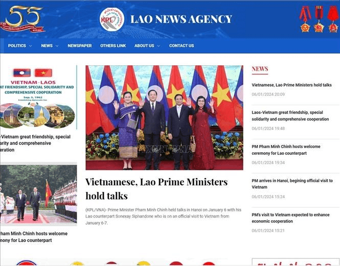 Báo chí Lào đưa tin đậm nét về quan hệ đặc biệt Việt - Lào