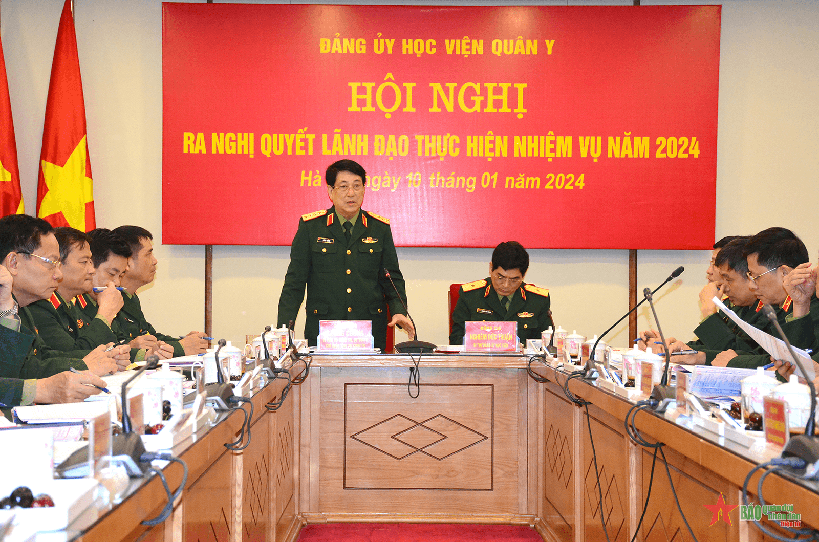 Đại tướng Lương Cường: Đảng ủy Học viện Quân y quan tâm, chăm lo công tác đào tạo, bồi dưỡng, quản lý đội ngũ cán bộ các cấp