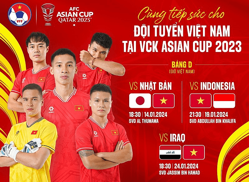 Lịch thi đấu Asian Cup 2023 hôm nay (14-1): Việt Nam gặp Nhật Bản