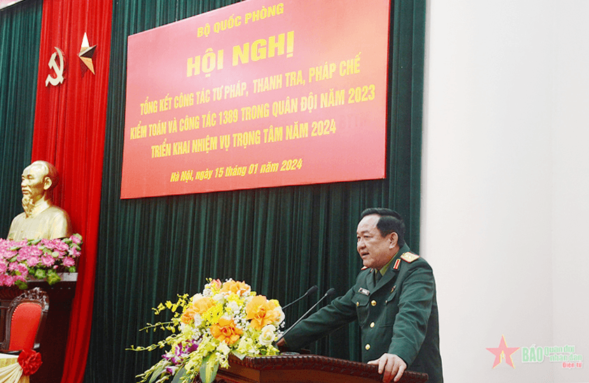 Hội nghị công tác tư pháp, thanh tra, pháp chế, kiểm toán và 1389 trong Quân đội