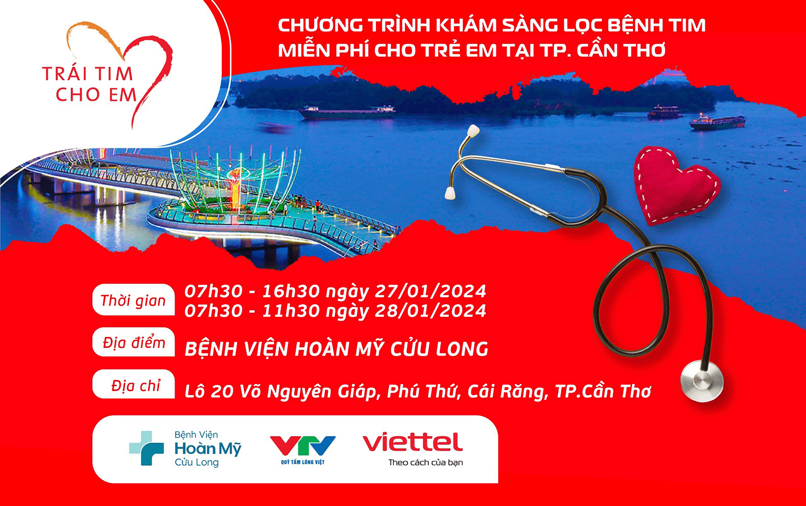 “Trái tim cho em” sẽ tới với trẻ em Cần Thơ trong 2 ngày 27 và 28-1-2024