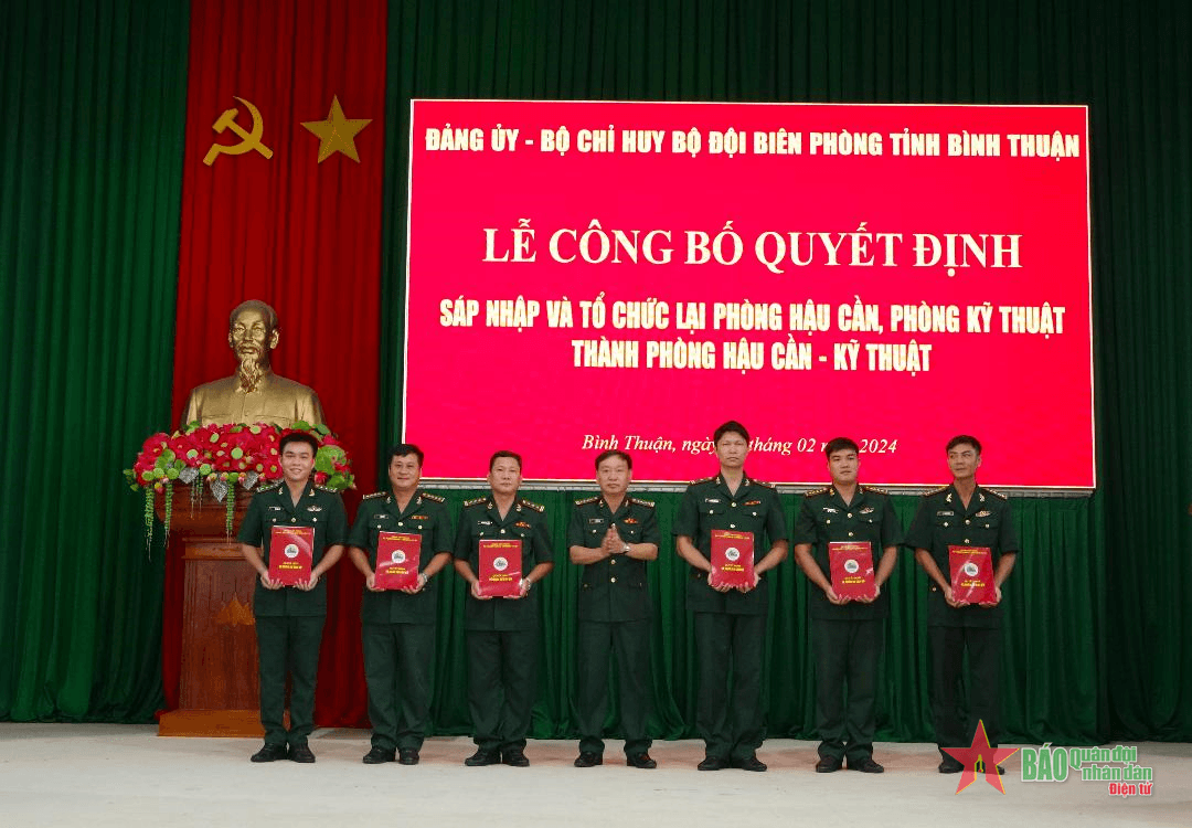 Bộ đội Biên phòng tỉnh Bình Thuận: Sáp nhập, tổ chức lại Phòng Hậu cần và Phòng Kỹ thuật