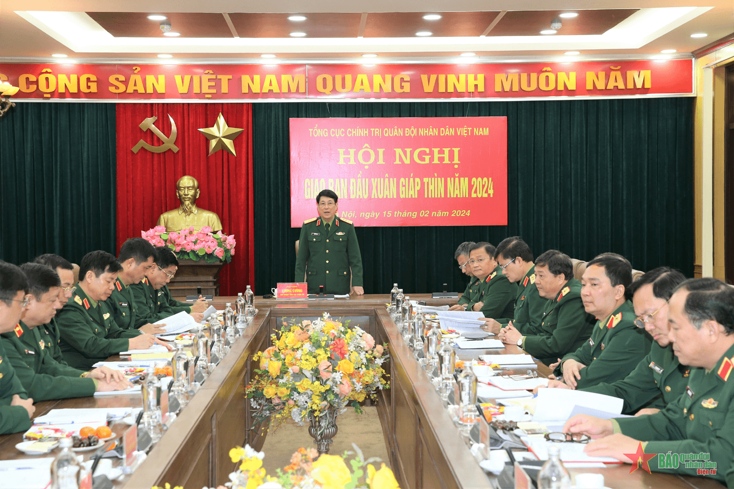 Đại tướng Lương Cường chủ trì giao ban Tổng cục Chính trị đầu Xuân Giáp Thìn 2024