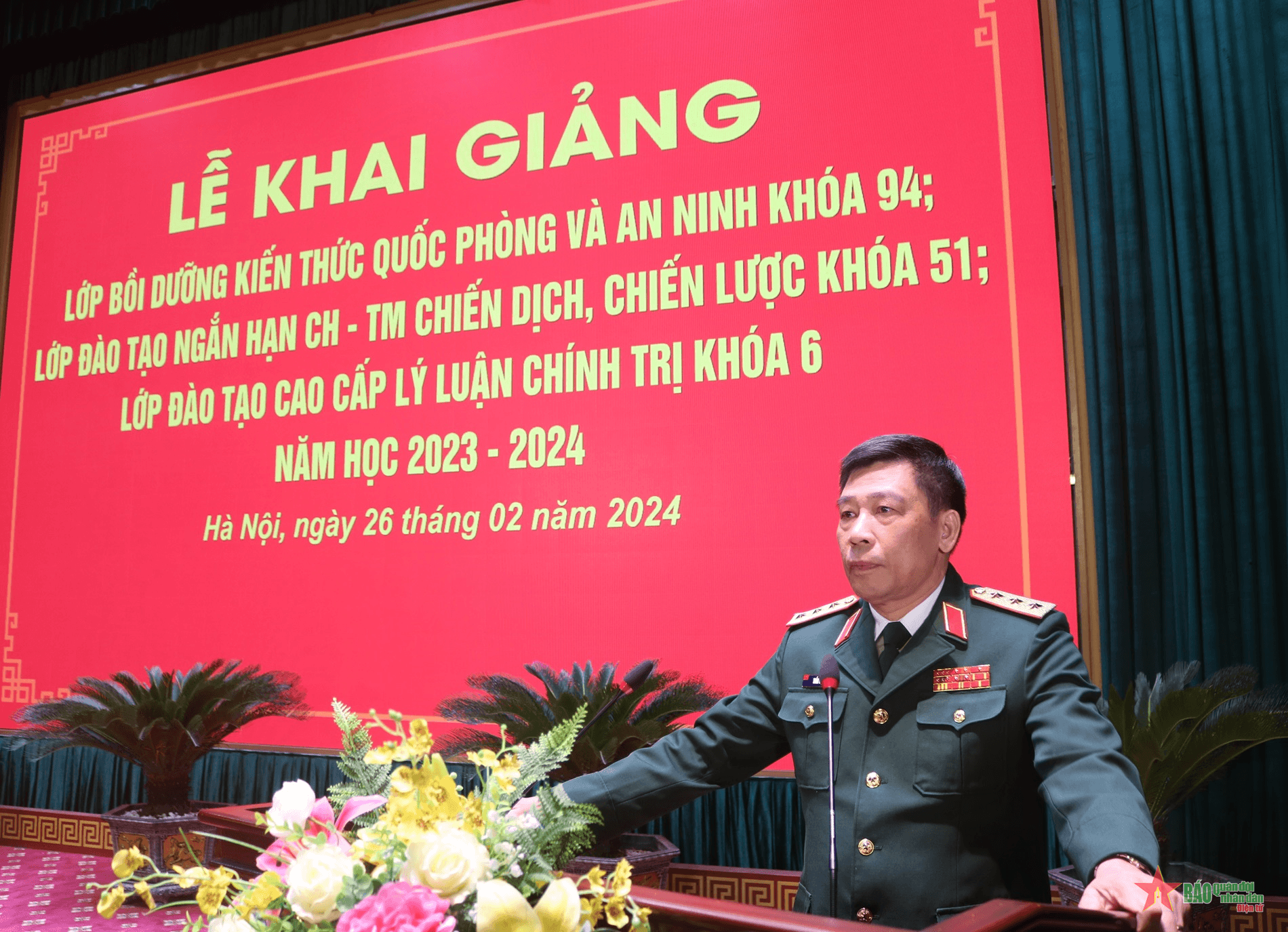 Học viện Quốc phòng khai giảng các lớp đào tạo ngắn hạn, cao cấp lý luận chính trị năm học 2023-2024