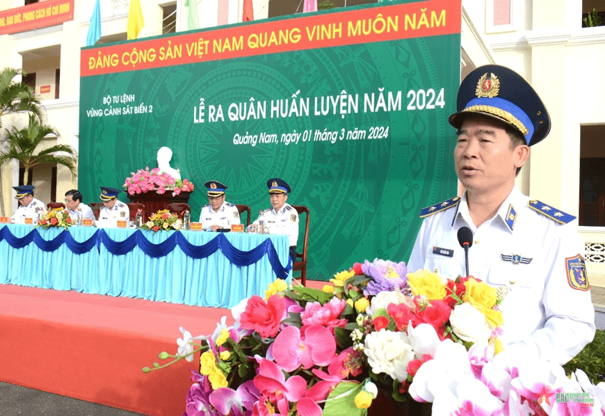 Trung tướng Bùi Quốc Oai dự chỉ đạo Lễ ra quân huấn luyện tại Vùng Cảnh sát biển 2