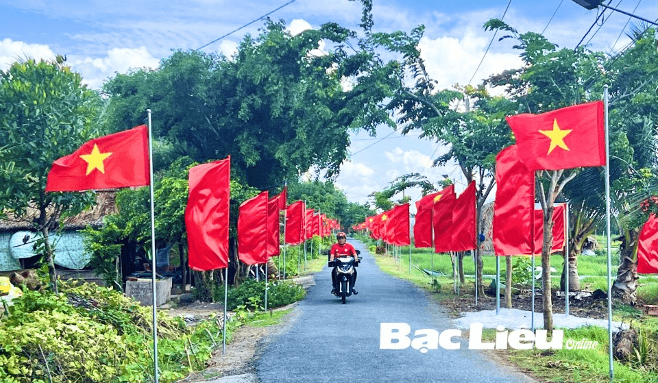 “Đường cờ Tổ quốc” dài hơn 20km ở Bạc Liêu