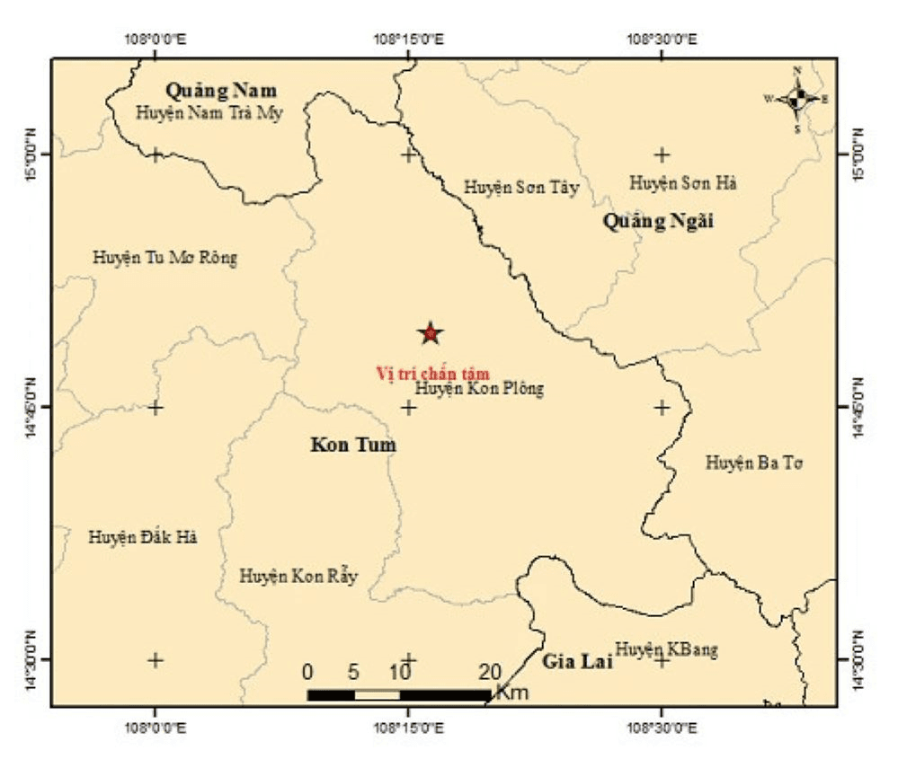 Kon Tum: Động đất tại huyện Kon Plông