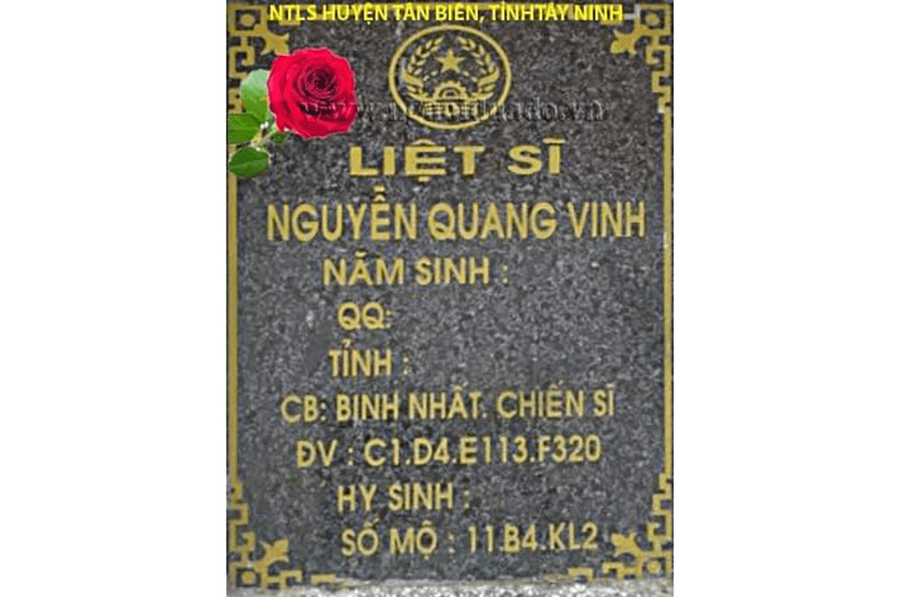Thêm căn cứ xác định phần mộ liệt sĩ Nguyễn Quang Vinh